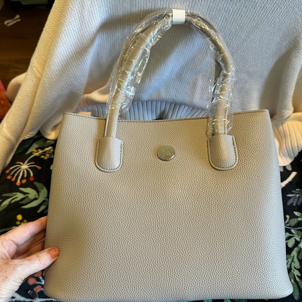 👜 Jessica Moore Gray Structured Tote Crossbody NWT